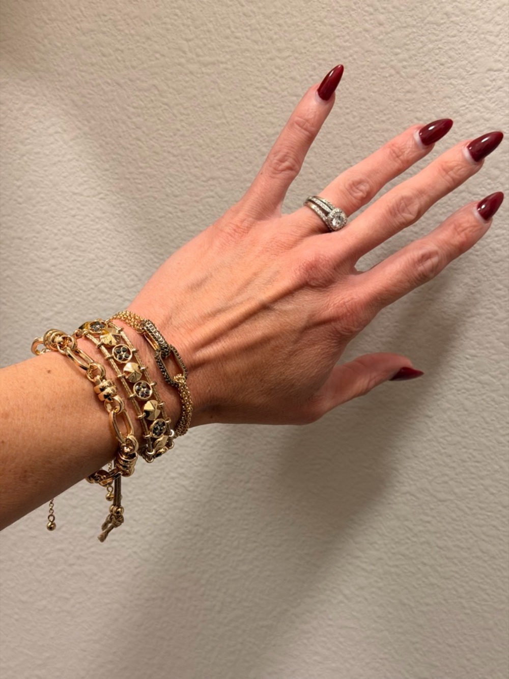 Bomb Party NWOT! Gold-Tone Women's Bracelet Set with Black Crystal Details - Picture 8 of 8